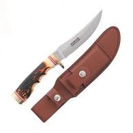 Uncle Henry by BTI Tools Next Gen Fixed Knife 5" Blade with Clip Point, Staglon Handles with Nickel Silver Guard and Pommel - 1100087