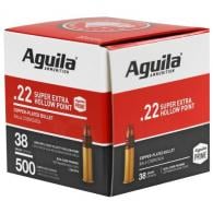 Aguila Super Extra High Velocity 22LR 38gr Copper-Plated Hollow Point 500rd box