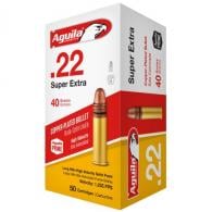 Main product image for Aguila  Super Extra High Velocity 22 LR   40 GR Copper Plated Solid Point  50rd box