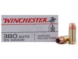 Winchester Ammo USA .380 ACP JHP 95 GR 50Box/10Case - USA380JHP