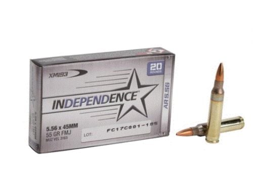 Independence 5.56mm 55 Grain Full Metal Jacket Boattail In M19A1 Ammo Can - XM193IAC1