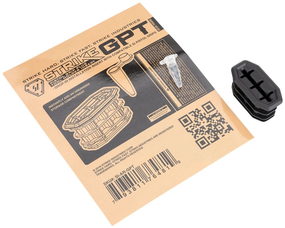 Strike Industries Grip Plug Tool Black Pistol Grip Storage Insert for  Compatible Strike Industries Pistol Grips