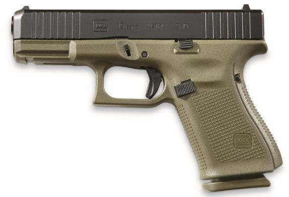 Glock 19 Gen5 Battlefield Green 9mm Pistol, (3)-15Rd Magazines