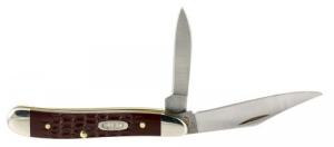 Case Peanut Folder 2.1"/1.53" Stainless Steel Clip Point/Drop Point Synthetic Brown - 00046