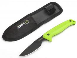 HME Fixed Blade 2.5" 420HC Stainless Steel Black Oxide Caper Thermoplastic Rubber Green - HMEKNFBCK