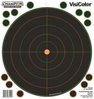 Champion Targets VisiColor Self-Adhesive Paper 8" Bullseye Orange/Black 5 Pack - 46136