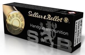 Sellier & Bellot Handgun 460 S&W Mag 255 gr Jacketed Hollow Point (JHP) 20 Bx/ 12 Cs - SB460B