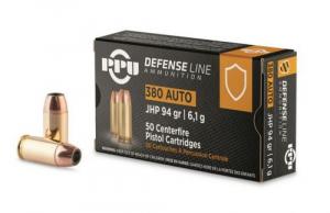 Main product image for PRVI PPU Defense .380 ACP 94gr Jacketed Hollow Point  50rd box