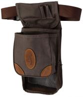 Browning Lona Deluxe Shell Pouch Flint Canvas Body w/Brown Leather Accents Adjustable - 121388693