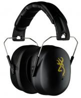 Browning HDR Hearing Protector Foam 37 dB Over the Head Black Ear Cups w/Black Band & Yellow Buckmark Logo - 12699