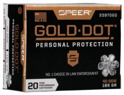 Main product image for Speer Gold Dot Personal Protection Hollow Point 40 S&W Ammo 165 gr 20 Round Box