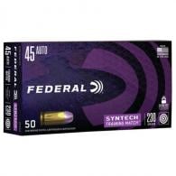 Main product image for Federal AE45SJ2 Syntech Training Match .45 ACP 230 gr Total Syntech Jacket Flat Nose (TSJFN) 50 Bx/ Cs