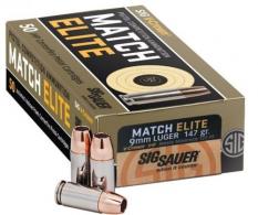 Sig Sauer Elite Match 9mm 147 GR Jacketed Hollow Point 50 Bx/ 20 Cs - E9MMA3COMP50