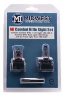 Midwest Industries Combat Rifle Sight Set AR-15, M4, M16 Black Hardcoat Anodized Flip Up Steel/Aluminum - MICRSSET