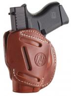 1791 Gunleather 3 Way Brown Leather OWB fits For Glock 42/Ruger LCP/S&W Bodyguard Ambidextrous Hand - 3WH2CBRA