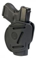 1791 Gunleather 3 Way Stealth Black Leather OWB fits For Glock 26;Ruger LC9;S&W Shield Ambidextrous Hand - 3WH3SBLA