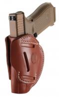 1791 Gunleather 3 Way Brown Leather OWB fits For Glock 17/HK VP9/S&W M&P9/Sprgfld XD9 Ambidextrous Hand - 3WH5CBRA