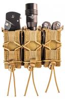 High Speed Gear TACO MOLLE Triple Pistol Magazine Pouch Coyote Brown Nylon w/Polymer Divider - 11PT03CB