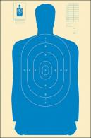 Action Target B-27SBLUE-100 B-27S Qualification Target Silhouette Hanging Paper Target 24" x 45" 100 Per Box - B-27SBLUE-100