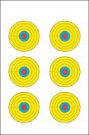 Action Target High Visibility Fluorescent 6 Bull's-Eye Bullseye Paper Target 17.50" x 23" 100 Per Box - PRBE6100