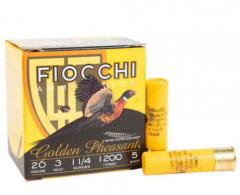 Fiocchi Golden Pheasant 20 GA 3" 1 1/4 oz 5 Round 25 Bx/ 10 Cs - 203GP5
