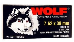 Wolf 7.62MM x 39MM 125 Grain Bi Metal Soft Point 1000rds - 762BSP