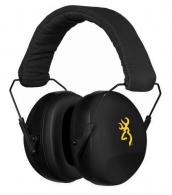 Browning Buckmark II Hearing Protector Plastic 26 dB Over the Head Black Ear Cups w/Black Band & Yellow Buckmark Logo - 12682