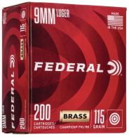 Federal Champion Training 9mm  115 gr Full Metal Jacket  200rd box - WM51992