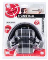 Radians R-3200 Dual Mic Electronic Muff 23 dB Over the Head Black Ear Cups w/Gray Accents w/Black Head Band - R3200ECS