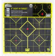 Pro-Shot Splatter Sight-In Self-Adhesive Adhesive Paper 8" Diamond Yellow/Black 6 Per Pack - 8SI-GREEN-6PK