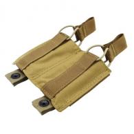 TACSHIELD (MILITARY PROD) Speed Load Double Pistol Mag Pouch Coyote 1000D Nylon - T3607CY