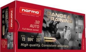 Norma Ammunition (RUAG) Range and Training 32 ACP 73 gr Full Metal Jacket  50rd box - 620040050