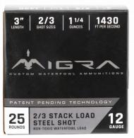 Migra Ammunitions M12S236P Combinational Weekender 12 Gauge 3" 1 1/4 oz 1430 fps 2, 3 Shot/25 Bx/6 Cs - 1072