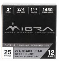 Migra Ammunitions M12S246P Combinational Weekender 12 Gauge 3" 1 1/4 oz 2, 4 Shot/25 Per Box/6 Cs - 1072
