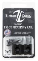 TIMBER CREEK OUTDOOR INC M-Lok Picatinny Rail AR-Platform 3-Slot Black Hardcoat Anodized - M3SPRBL