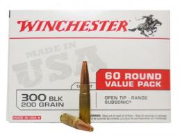 Winchester Ammo USA 300 Blackout 200 gr Open Tip 60 Bx/4 Cs (Value Pack) - USA300BXVP