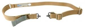 Blue Force Gear VCAS2TO1RED125AACB Vickers 221 Sling made of Coyote Tan Cordura with 54"-64" OAL, 1.25" W, One-Two Point Design - VCAS-2TO1-RED-1