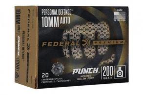 Federal Personal Defense Punch 10mm Auto 200 gr Jacketed Hollow Point  20rd box - PD10P1