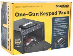 SnapSafe Keypad Safe Black Steel Holds 1 Handgun - 75433