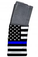 Mission First Tactical Extreme Duty AR-15, M4 30rd Black/Flag w/Thin Blue Line Polymer Detachable - EXDPM556-AMB1