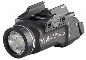Streamlight TLR-7 Ultra Compact Weaponlight Sub-Compact Pistol w/Accessory Rail Sig P365 LED 500 Lumens Black Aluminum - 69401
