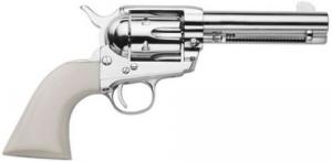 Traditions Frontier Revolver 45 Colt (LC) 4.75" 6rd Nickel White PVC Grip - SAT73131
