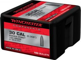 Winchester Ammo Centerfire Rifle Reloading 30 Cal .308 150 gr Power-Point (PP) 100 Per Box - WB30PP150X