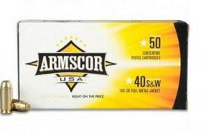 ARMSCOR 40SW 180GR FMJ 50/1000 - 40SW180GRFMJ