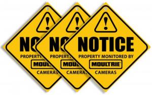 Moultrie Camera Surveillance Signs Yellow 3 Per Pkg - MCA-13133