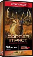 Winchester Ammo Copper Impact 300 Win Mag 180 gr Extreme Point Copper 20 Bx/ 10 Cs (Lead Free) - X300CLF2