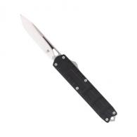 CobraTec Knives Enforcer 3.25" OTF Drop Point Plain M390 Steel Blade Black Aluminum Handle - CTEBLKM390DNS