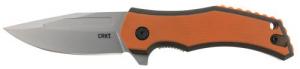 CRKT Fawkes 2.74" Folding Clip Point Plain Bead Blasted 1.4116 SS Blade G10 Orange/Black Handle - 2372