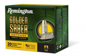 Main product image for Remington Ammunition Golden Saber Defense .380 ACP 102 gr Brass Jacket Hollow Point (BJHP) 20 Bx/ 25 Cs for Compact Handgun