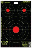 Triumph Systems Round Seeker Reactive Target Self-Adhesive Paper Black/Red/Yellow 3 Bullseye Includes Pasters 5 Pack - 090040000